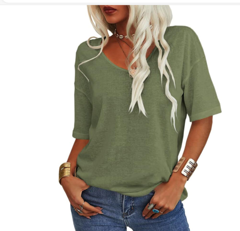 Maren – Afslappet U-hals sommer T-shirt til kvinder