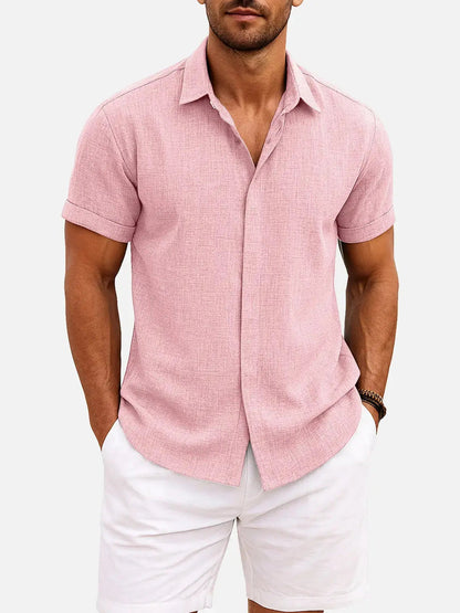 Novarello - Cotton Linen Short Sleeve Shirt