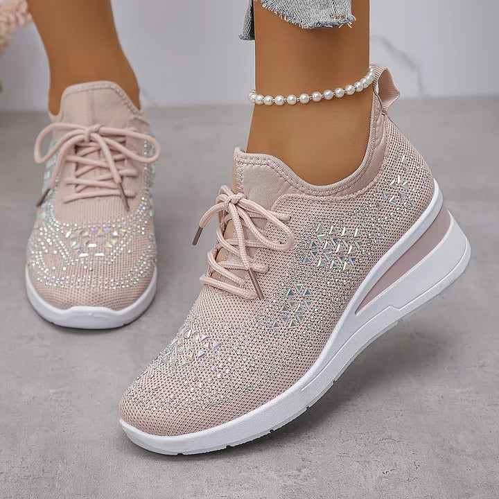 Women Orthopedic Rhinestone Sneakers Arch Support Walking Shoes - Image 4