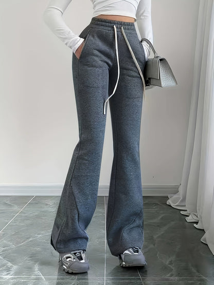 Womens High Waisted Flared Trousers - Image 11