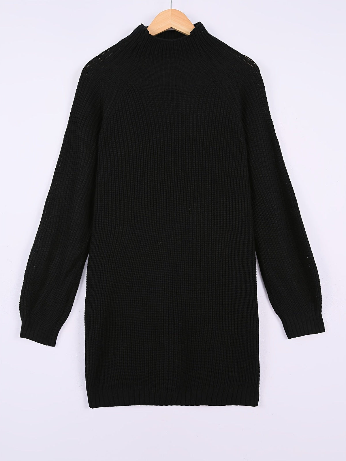 Women Ribbed Turtleneck Sweater Dress - Image 3