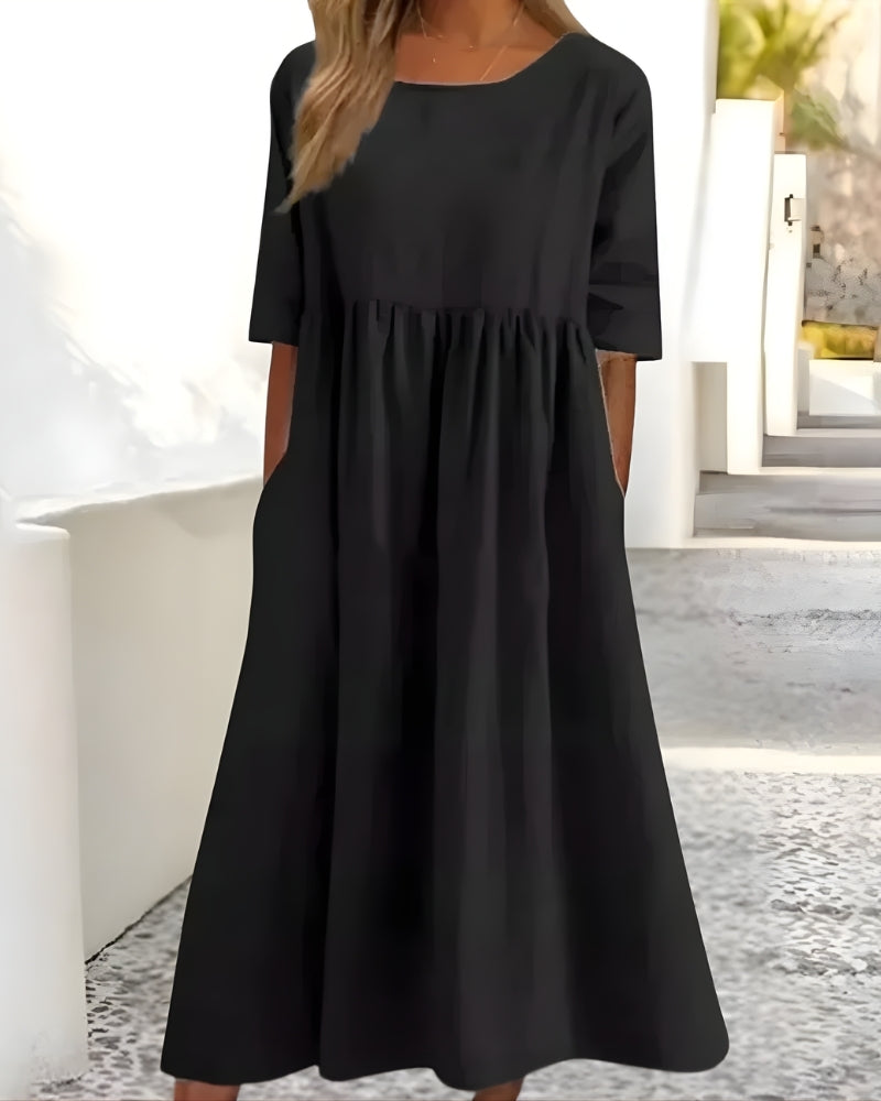 Elmira - Robe midi femme avec poches