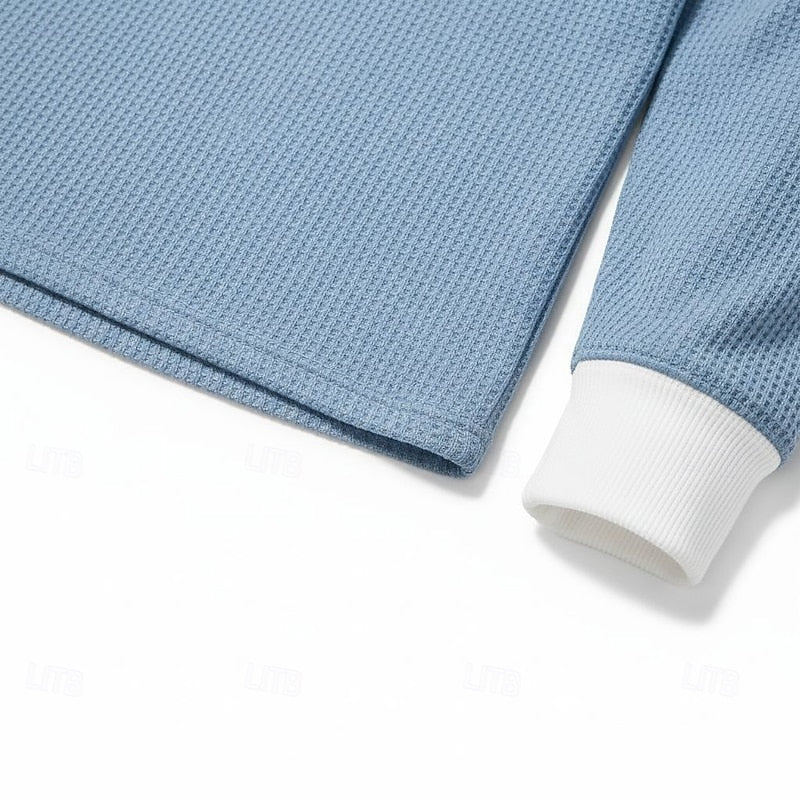 Ashton | Textured Long-Sleeve Henley Shirt - Image 6