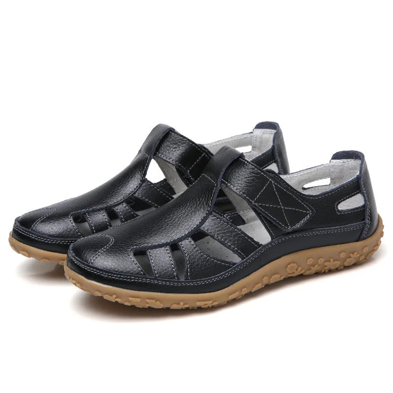 Women White Strappy Flat Sandals Arch Support Non-Slip - Image 12
