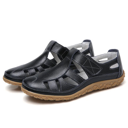 Women White Strappy Flat Sandals Arch Support Non-Slip - Image 12