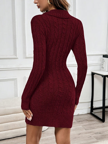 V Neck Sweater Dress - Image 2