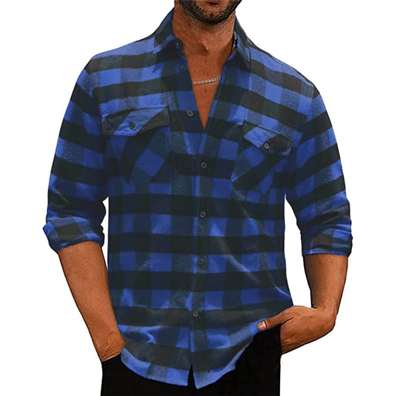 Men's Classic Plaid Button Up Shirt - Image 3