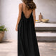 Women Linen Blend Open Back Maxi Dress Spaghetti Strap Summer - Image 3