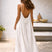 Women Linen Blend Open Back Maxi Dress Spaghetti Strap Summer - Image 2