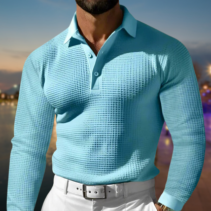 Cyran – Pull polo ajusté texturé