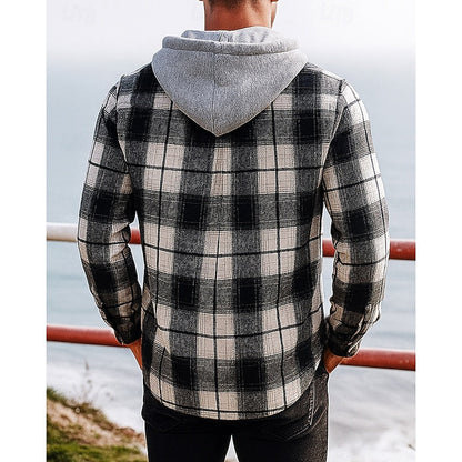 Thatcher | Hooded Checked Shirt Jacket - Image 2