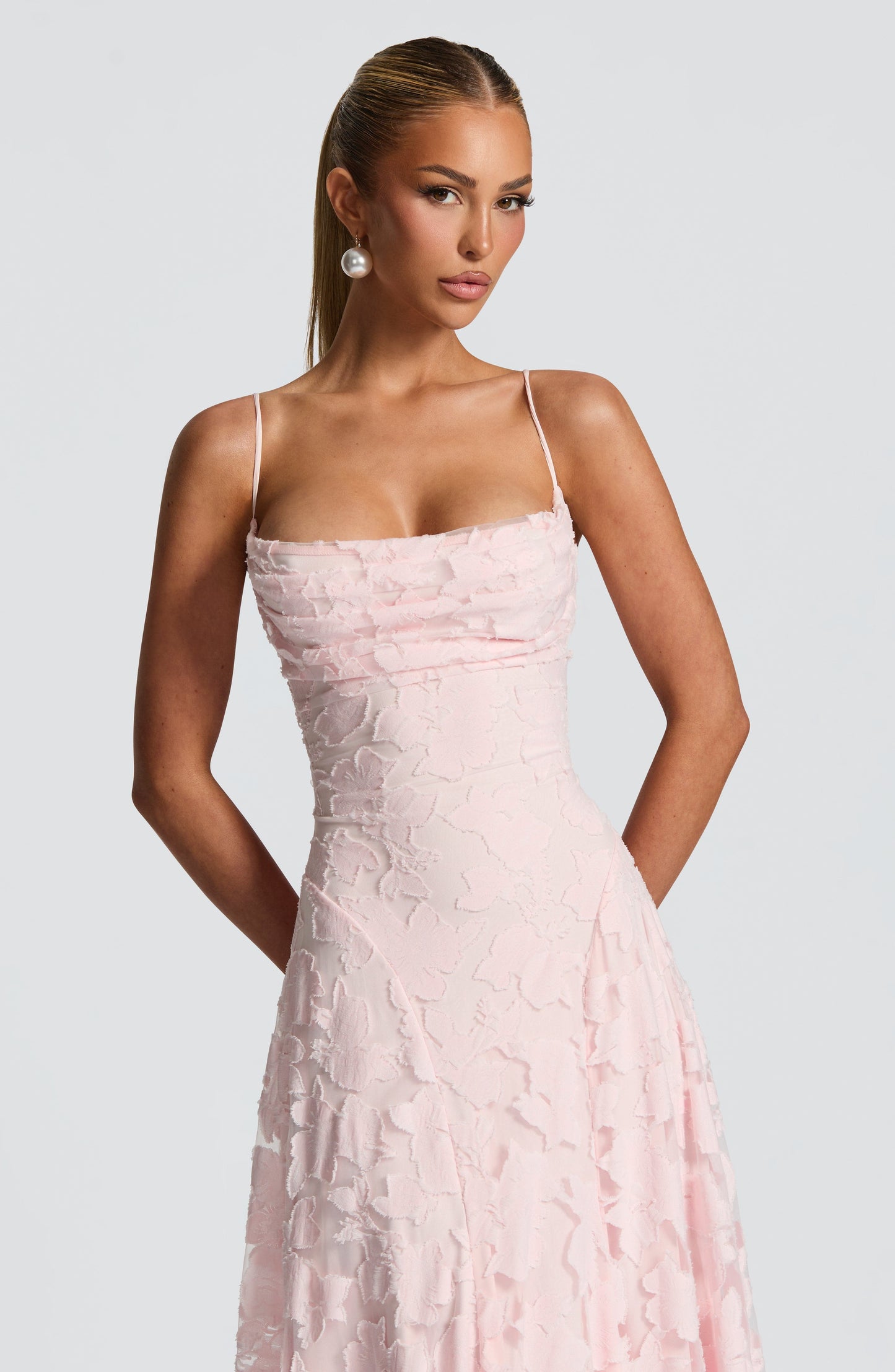 Women Floral Embroidered Maxi Dress Wedding Guest Evening Gown - Image 9