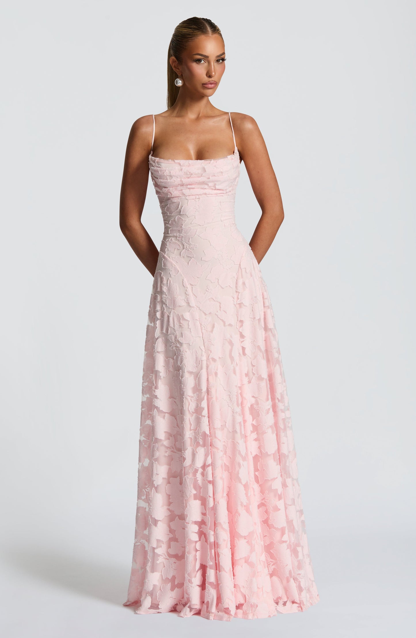Women Floral Embroidered Maxi Dress Wedding Guest Evening Gown - Image 8