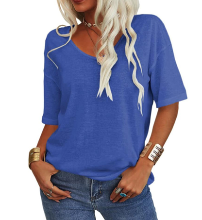 Maren – Afslappet U-hals sommer T-shirt til kvinder