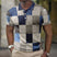 Men's Patchwork Checkered Short Sleeve Polo Shirt - Image 5
