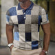 Men's Patchwork Checkered Short Sleeve Polo Shirt - Image 5