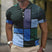 Men's Patchwork Checkered Short Sleeve Polo Shirt - Image 11