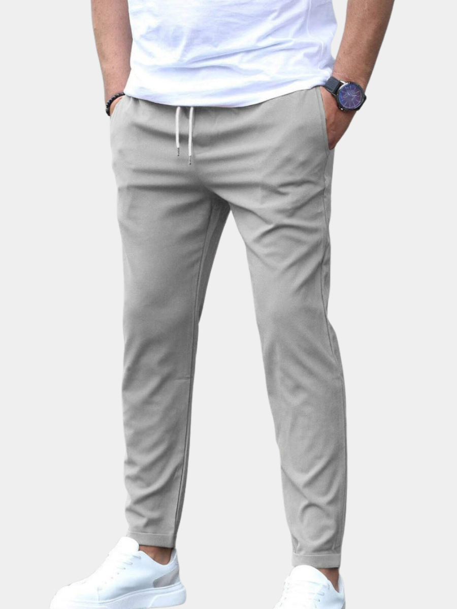 Men's Slim Fit Tapered Drawstring Pants Elastic Waist - Image 2