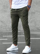 Men's Slim Fit Tapered Drawstring Pants Elastic Waist - Image 4