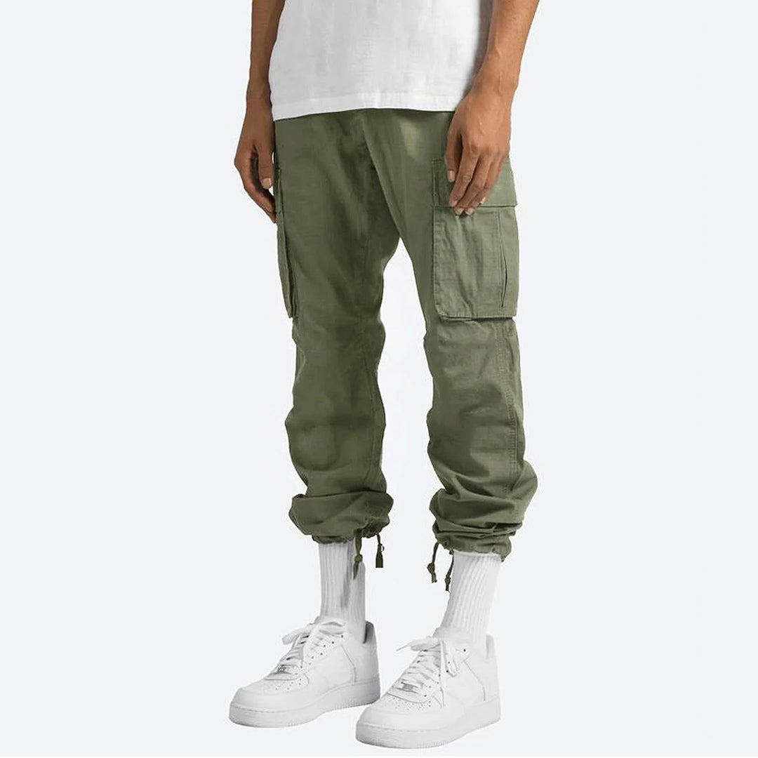 Jerome - Pantalon cargo homme taille élastique avec cordon de serrage