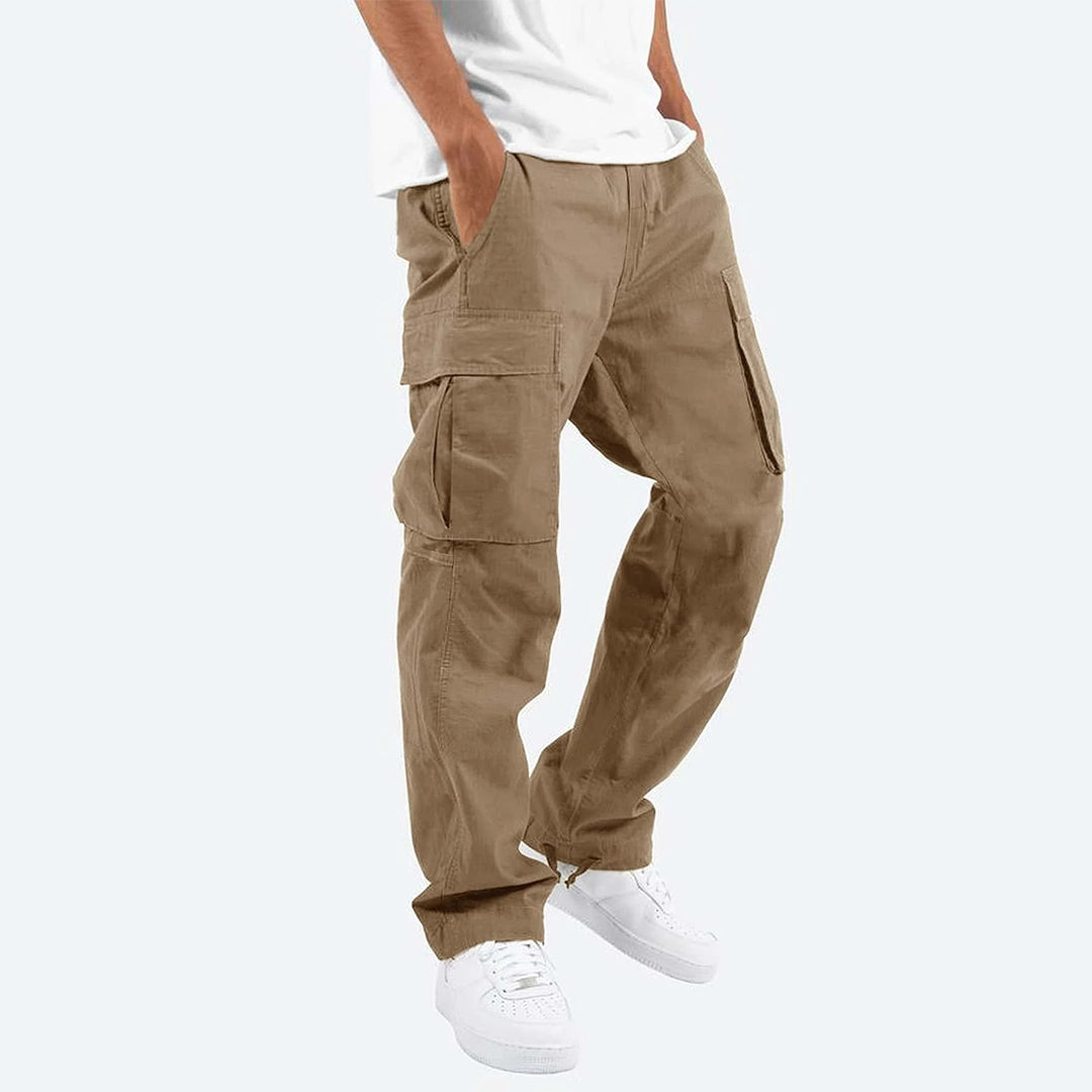 Jerome - Pantalon cargo homme taille élastique avec cordon de serrage