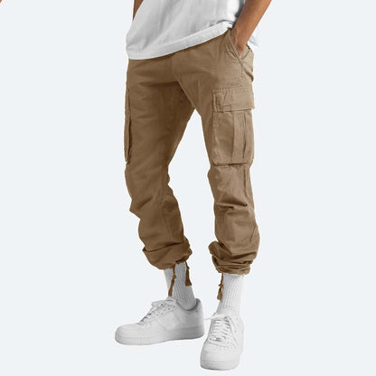 Jerome - Pantalon cargo homme taille élastique avec cordon de serrage