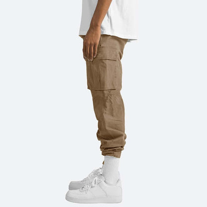 Jerome - Pantalon cargo homme taille élastique avec cordon de serrage