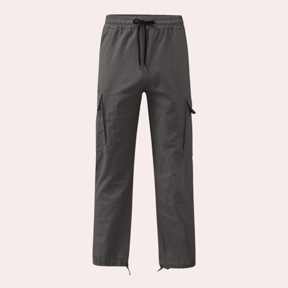 Jerome - Pantalon cargo homme taille élastique avec cordon de serrage