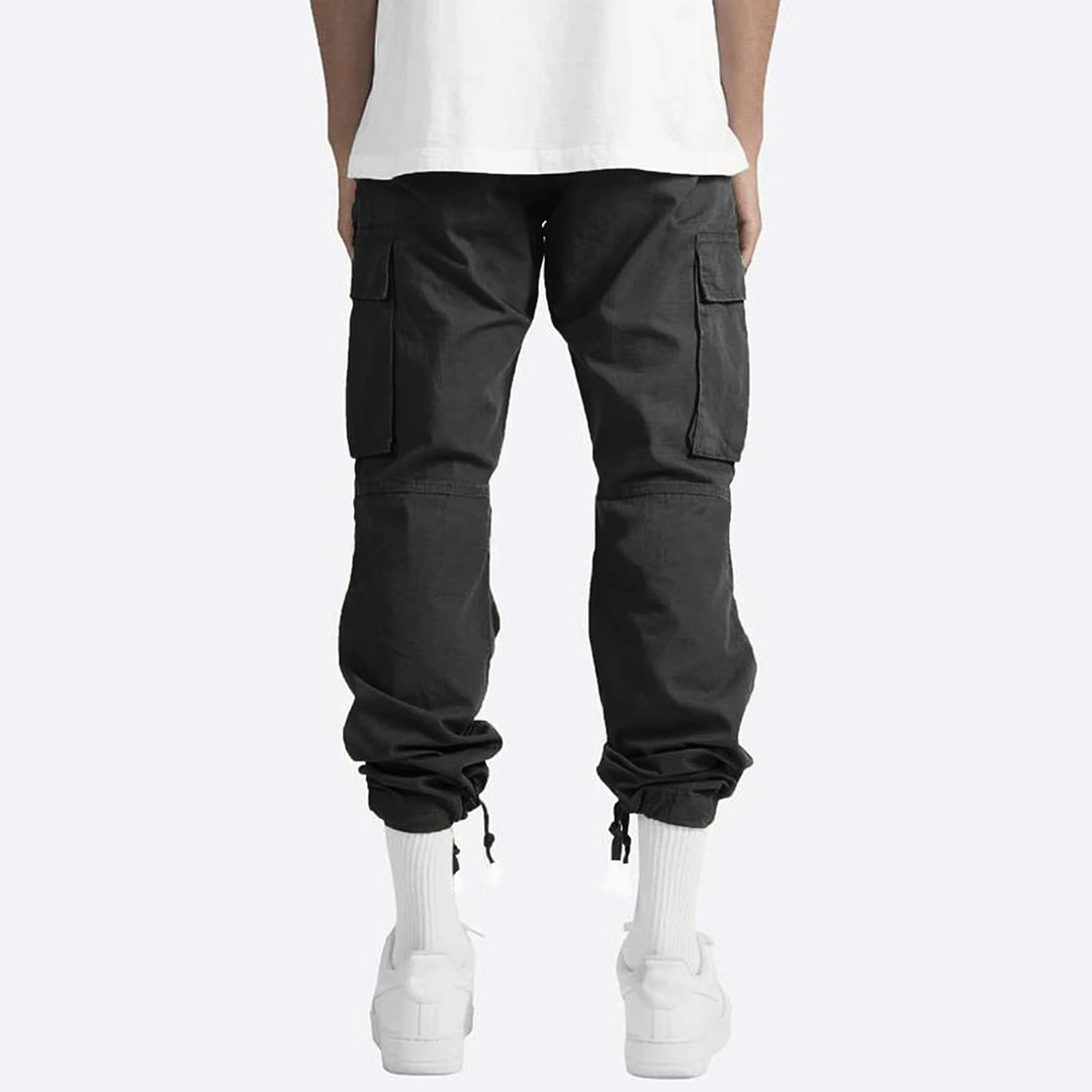 Jerome - Pantalon cargo homme taille élastique avec cordon de serrage