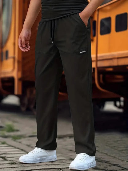 Men's Straight Leg Sweatpants Elastic Waist - Image 2