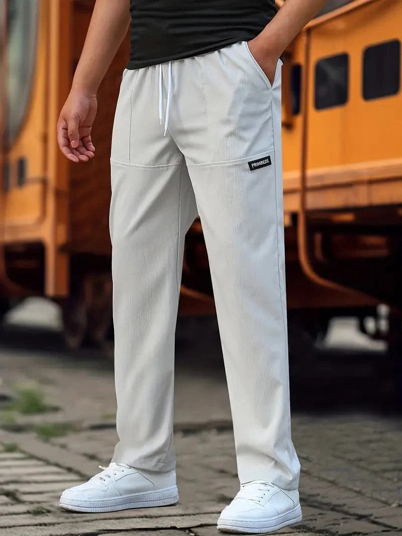 Men's Straight Leg Sweatpants Elastic Waist - Image 3