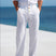 Men's Casual Drawstring Pants Summer Beach Trousers