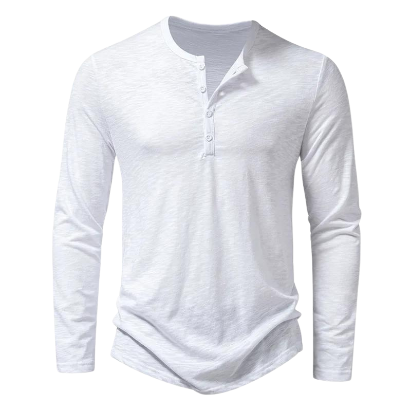 Men's Long Sleeve Slim Fit Henley T-Shirt - Image 9