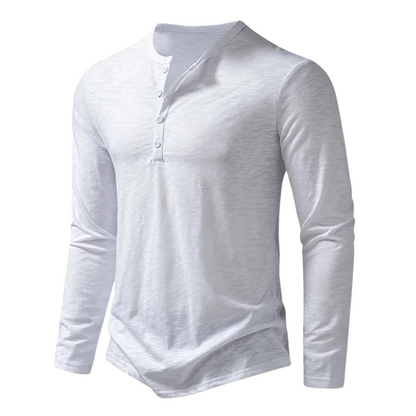 Men's Long Sleeve Slim Fit Henley T-Shirt - Image 10