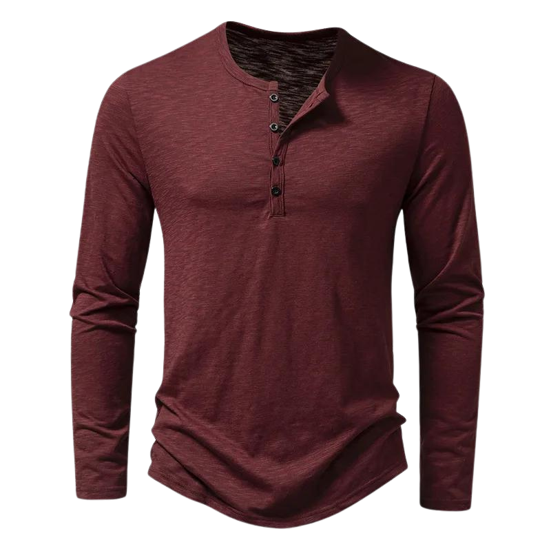 Men's Long Sleeve Slim Fit Henley T-Shirt