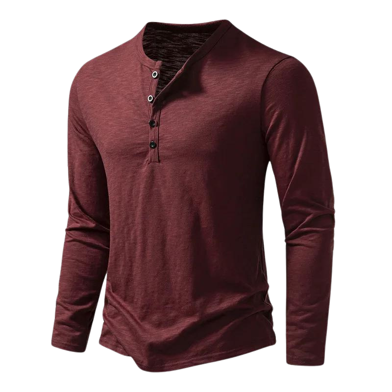 Men's Long Sleeve Slim Fit Henley T-Shirt - Image 2