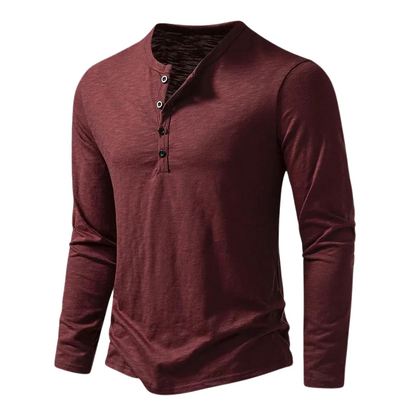 Men's Long Sleeve Slim Fit Henley T-Shirt - Image 2