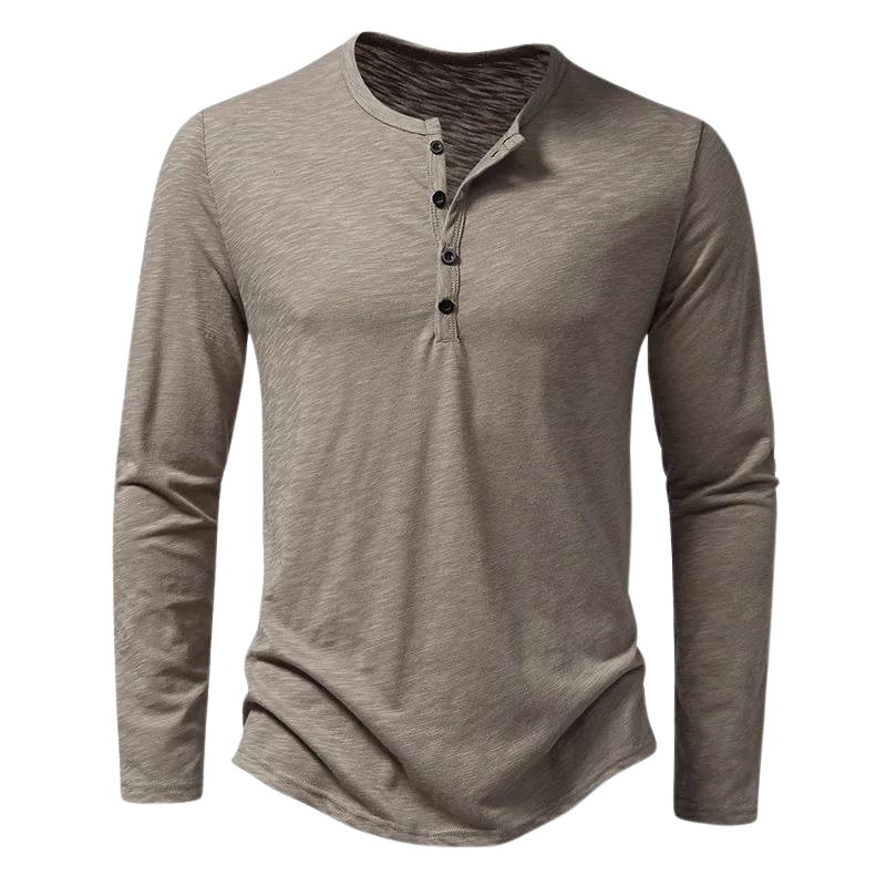 Men's Long Sleeve Slim Fit Henley T-Shirt - Image 3