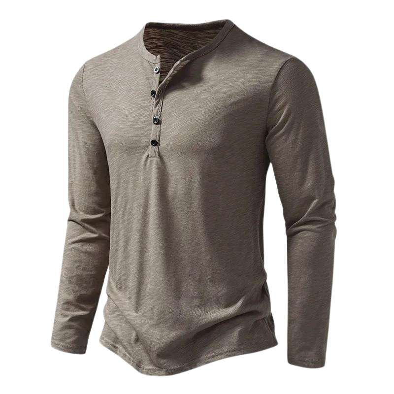 Men's Long Sleeve Slim Fit Henley T-Shirt - Image 4