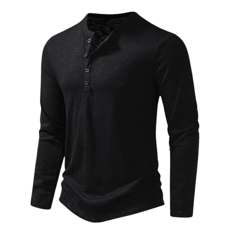 Men's Long Sleeve Slim Fit Henley T-Shirt - Image 6