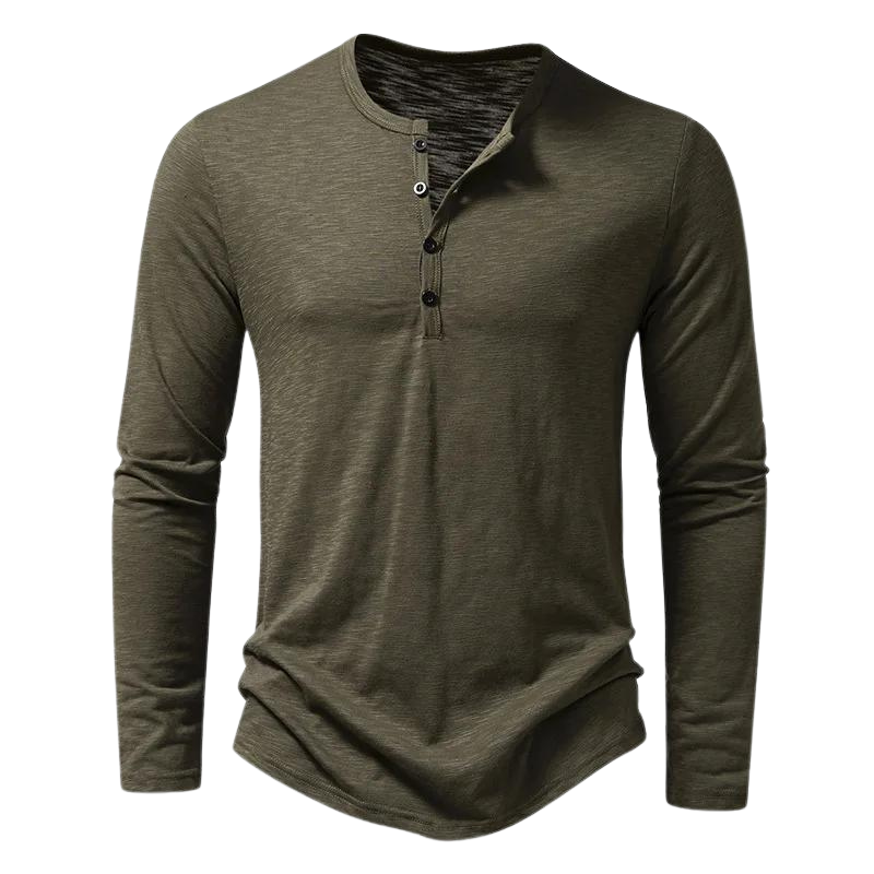 Men's Long Sleeve Slim Fit Henley T-Shirt - Image 7