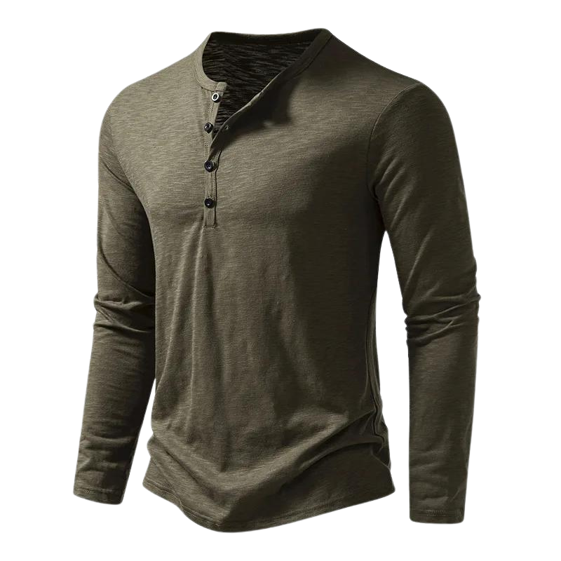 Men's Long Sleeve Slim Fit Henley T-Shirt - Image 8
