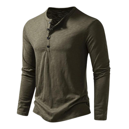 Men's Long Sleeve Slim Fit Henley T-Shirt - Image 8