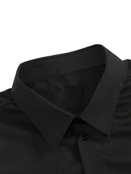 Men's Slim Fit Long Sleeve Kent Collar Dress Shirt - Image 22