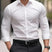 Men's Slim Fit Long Sleeve Kent Collar Dress Shirt - Image 4