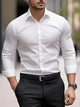 Men's Slim Fit Long Sleeve Kent Collar Dress Shirt - Image 4