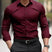 Men's Slim Fit Long Sleeve Kent Collar Dress Shirt - Image 5
