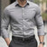 Men's Slim Fit Long Sleeve Kent Collar Dress Shirt - Image 7