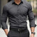 Men's Slim Fit Long Sleeve Kent Collar Dress Shirt - Image 8