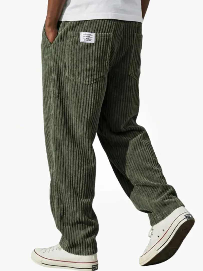 Men's Relaxed Fit Corduroy Pants Elastic Waist Drawstring - Image 7